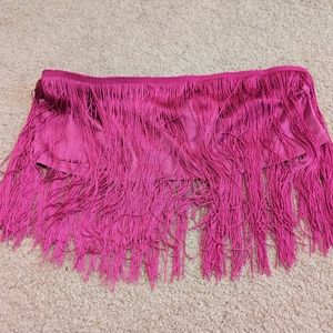 Hot pink fringe top